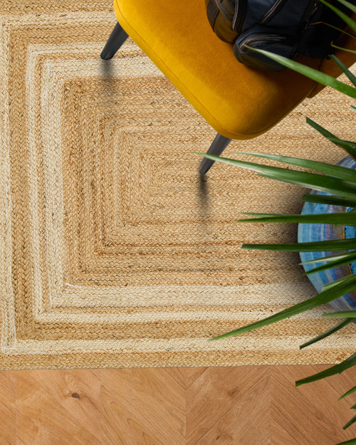 Scharding Beige Modern Handmade Jute Rug