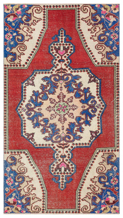 Kavala Red Classic Wool Handmade Area Rug 3'8" x 6'7"