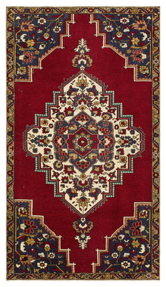 Kavala Red Classic Wool Handmade Area Rug 4'0" x 7'1"