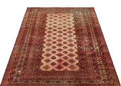 Kavala Red Classic Wool Handmade Area Rug 4'0" x 5'1"