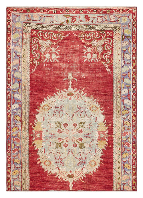 Kavala Red Classic Wool Handmade Area Rug 3'3" x 4'6"