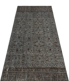 Kavala Grey Classic Wool Handmade Area Rug 2'8" x 6'6"