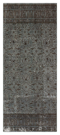 Kavala Grey Classic Wool Handmade Area Rug 2'9" x 6'6"