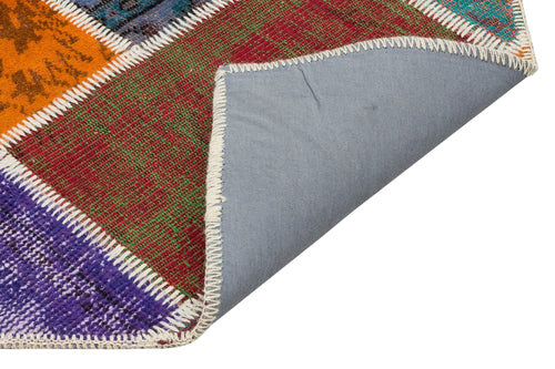 Iskece 35381 Beige Patchwork Wool Handmade Area Rug 4'0" x 6'0"