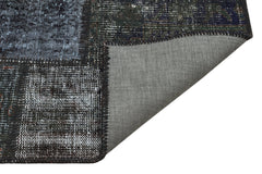 Iskece 35385 Grey Patchwork Wool Handmade Area Rug 3'11" x 5'10"