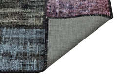 Iskece 35388 Grey Patchwork Wool Handmade Area Rug 3'11" x 5'11"