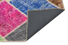 Iskece 35445 Beige Patchwork Wool Handmade Area Rug 5'3" x 7'7"