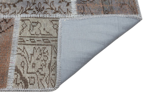 Iskece Grey Vintage Wool Handmade Area Rug 5'4" x 7'8"