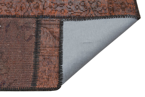 Iskece Brown Vintage Wool Handmade Area Rug 5'3" x 7'7"