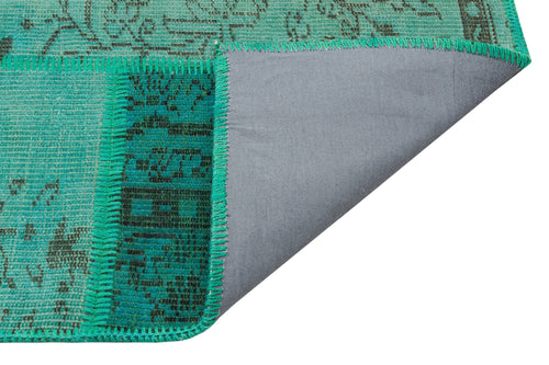 Iskece Green Vintage Wool Handmade Area Rug 5'3" x 7'7"