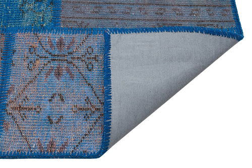 Iskece Blue Vintage Wool Handmade Area Rug 5'4" x 7'7"