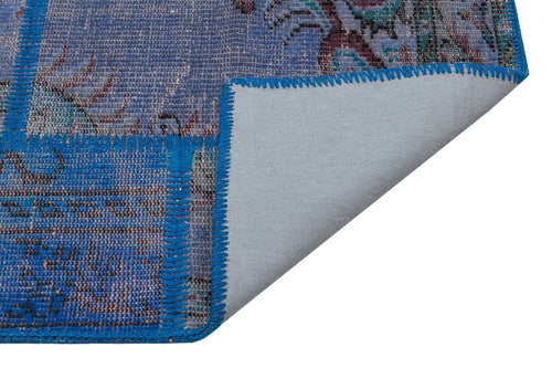 Iskece Blue Vintage Wool Handmade Area Rug 2'8" x 4'11"