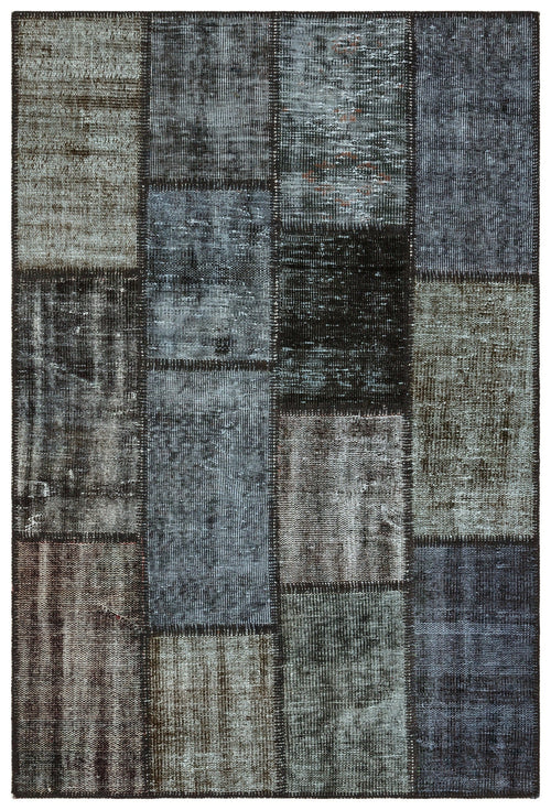 Iskece Grey Vintage Wool Handmade Area Rug 4'0" x 5'11"