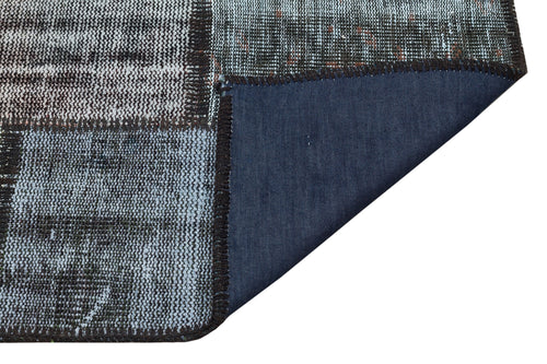 Iskece Grey Vintage Wool Handmade Area Rug 4'0" x 5'10"