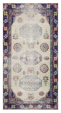 Kavala Beige Classic Wool Handmade Area Rug 2'10" x 5'6"