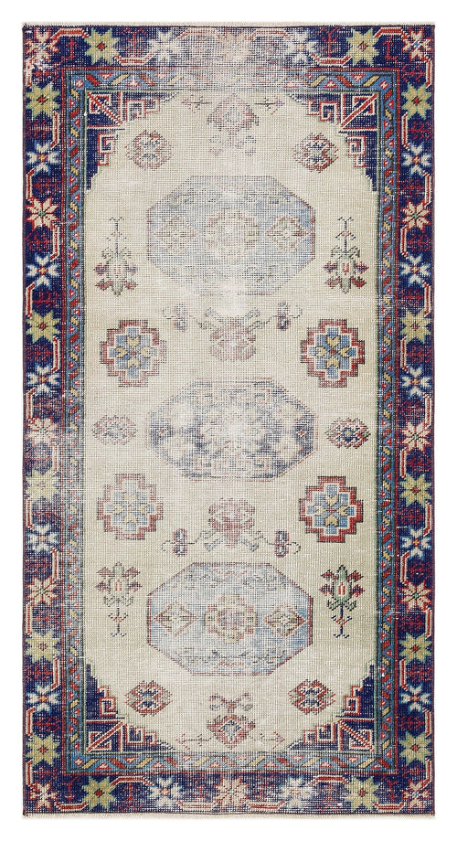 Kavala Beige Classic Wool Handmade Area Rug 2'10" x 5'6"