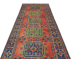 Kavala Red Classic Wool Handmade Area Rug 4'8" x 11'5"