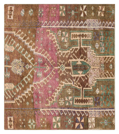 Kavala Brown Classic Wool Handmade Area Rug 4'2" x 4'8"