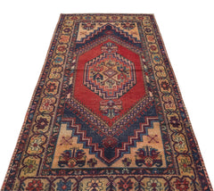 Kavala Red Classic Wool Handmade Area Rug 3'9" x 7'4"