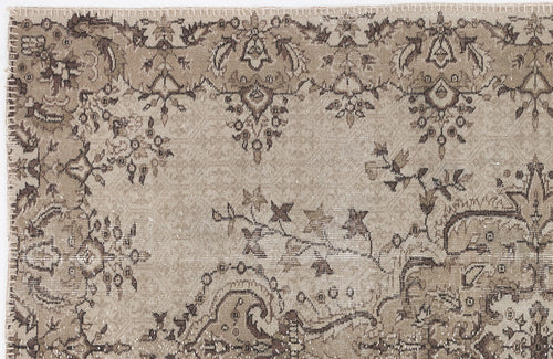 Atina Beige Vintage Wool Handmade Area Rug 5'9" x 8'10"