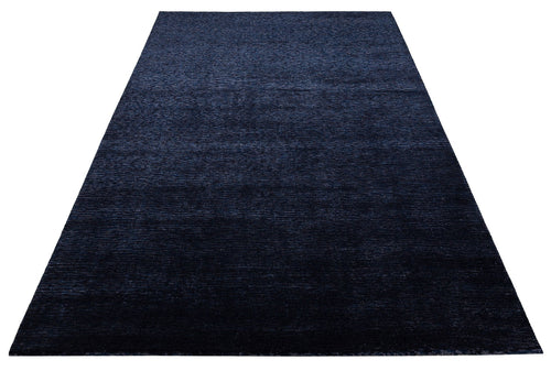 Louisville Navy Modern Wool Viscose Handmade Rug