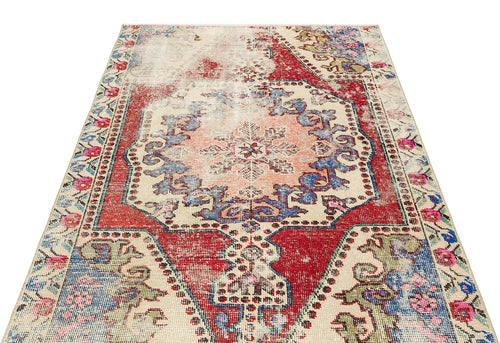 Kavala Red Classic Wool Handmade Area Rug 4'5" x 5'7"