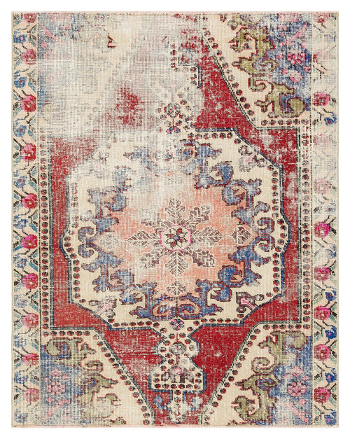 Kavala Red Classic Wool Handmade Area Rug 4'5" x 5'7"