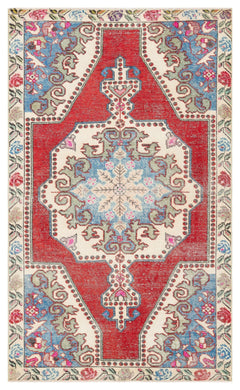Kavala Red Classic Wool Handmade Area Rug 4'4" x 7'3"