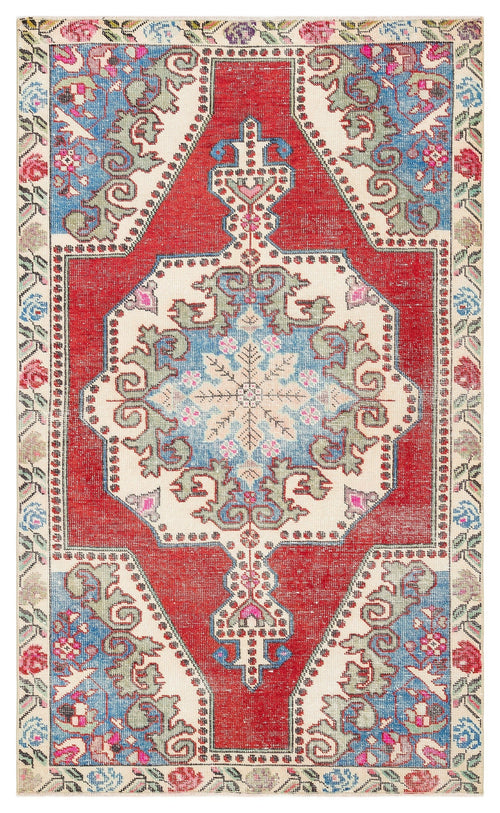 Kavala Red Classic Wool Handmade Area Rug 4'4" x 7'3"
