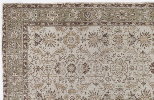 Atina Beige Vintage Wool Handmade Area Rug 5'9" x 9'9"