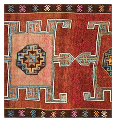 Kavala Red Classic Wool Handmade Area Rug 4'4" x 4'1"