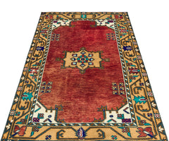 Kavala Red Classic Wool Handmade Area Rug 3'5" x 5'5"