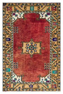 Kavala Red Classic Wool Handmade Area Rug 3'5" x 5'5"