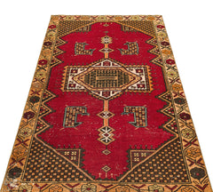 Kavala Red Classic Wool Handmade Area Rug 3'4" x 5'5"