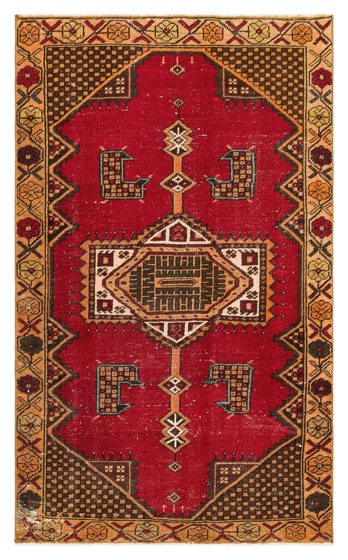 Kavala Red Classic Wool Handmade Area Rug 3'4" x 5'5"