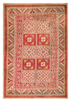 Kavala Red Classic Wool Handmade Area Rug 3'2" x 4'9"