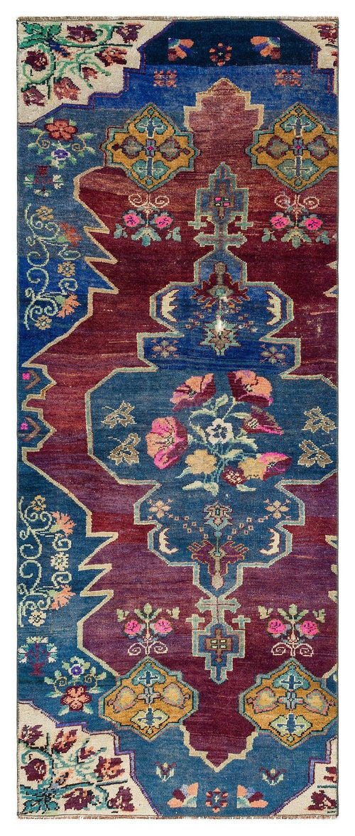 Kavala Blue Classic Wool Handmade Area Rug 3'0" x 7'3"