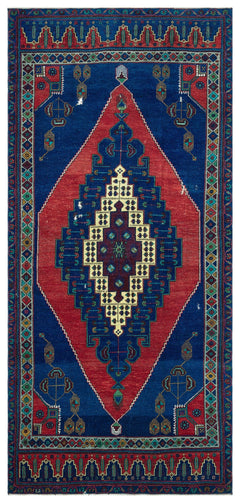 Kavala Blue Classic Wool Handmade Area Rug 5'3" x 8'7"