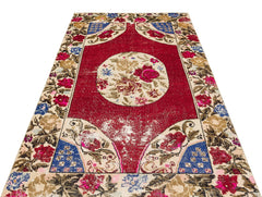 Kavala Red Classic Wool Handmade Area Rug 4'6" x 7'5"