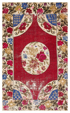 Kavala Red Classic Wool Handmade Area Rug 4'6" x 7'5"