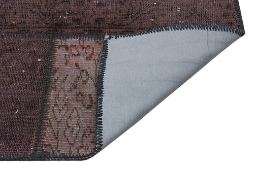 Iskece Brown Vintage Wool Handmade Area Rug 5'3" x 7'7"