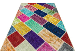 Iskece 35819 Beige Patchwork Wool Handmade Area Rug 5'3" x 7'8"