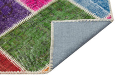 Iskece 35820 Beige Patchwork Wool Handmade Area Rug 5'3" x 7'9"