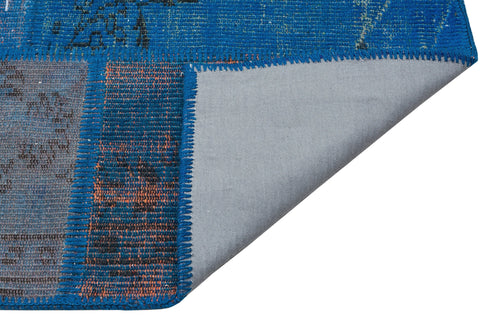 Iskece Blue Vintage Wool Handmade Area Rug 5'4" x 7'7"