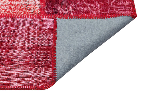 Iskece Red Vintage Wool Handmade Area Rug 5'3" x 7'5"