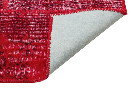 Iskece Red Vintage Wool Handmade Area Rug 5'3" x 7'7"