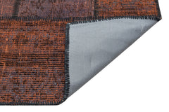 Iskece 35856 Brown Patchwork Wool Handmade Area Rug 5'3" x 7'7"