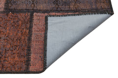 Iskece 35862 Brown Patchwork Wool Handmade Area Rug 5'4" x 7'8"