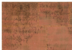 Iskece 35883 Brown Patchwork Wool Handmade Area Rug 5'4" x 7'8"