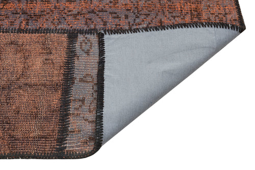 Iskece Brown Vintage Wool Handmade Area Rug 5'3" x 7'7"